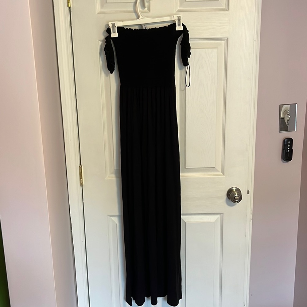 Black off the shoulder maxi dress